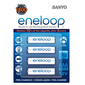 Panasonic Eneloop 750Mah 1.2V Rechargeable AAA Battery (4pk)