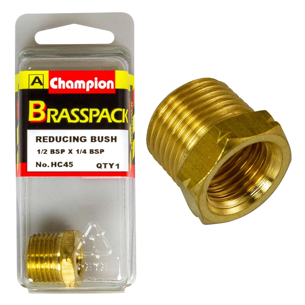 Champion Brass 1/2in - 1/4in Hex Reducing Bush