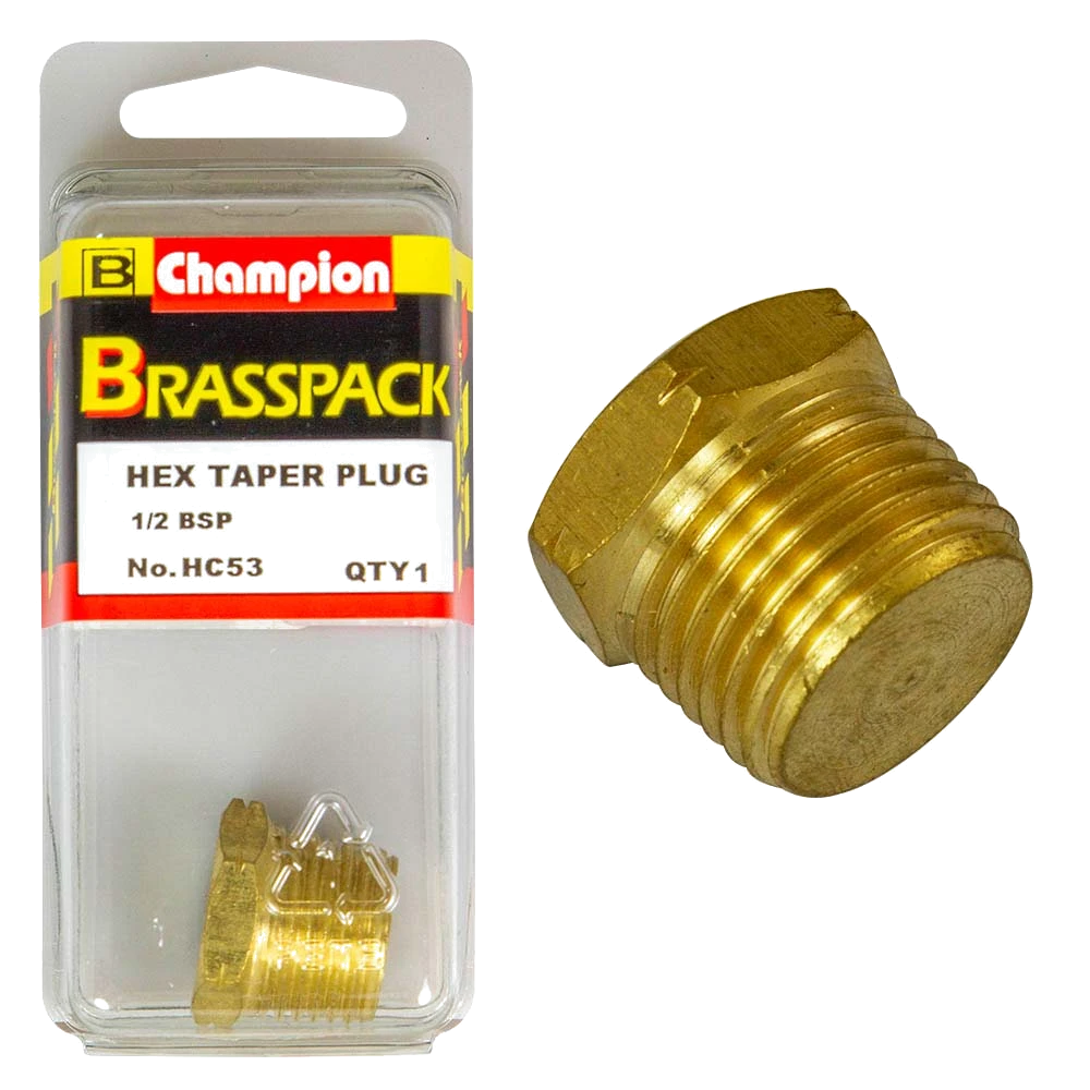 Champion Brass 1/2in BSP Hex Taper Plug