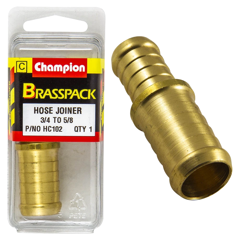 Champion Brass Hose Joiners - Reducing - 3/4in to 5/8in