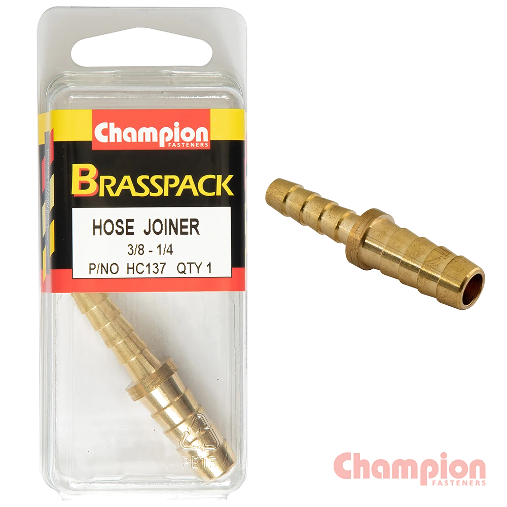 Champion Hose Joiner Brass Reducing 3/8 - 1/4