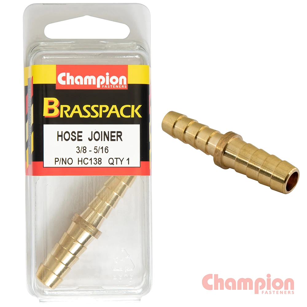 Champion Hose Joiner Brass Reducing 3/8 - 5/16