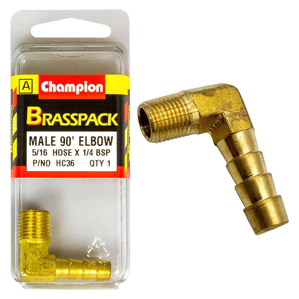 Champion Brass 5/16in x 1/4in 90Deg Male Elbow
