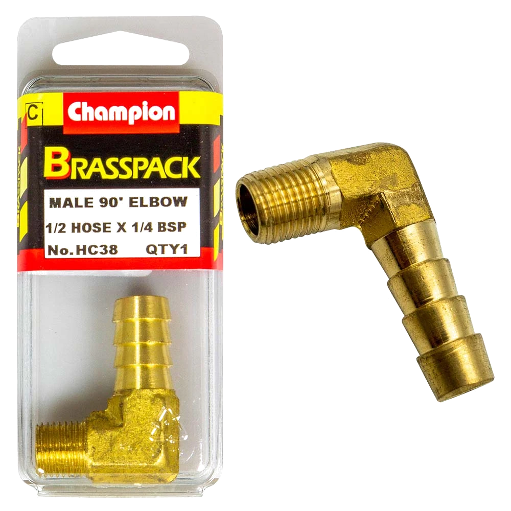 Champion Brass 1/2in x 1/4in 90Deg Male Elbow