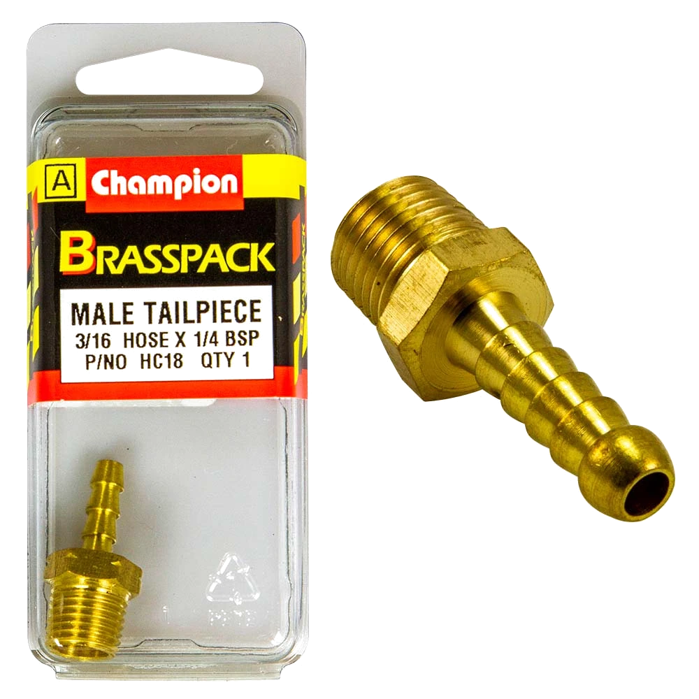 Champion Brass 3/16in x 1/4in Male Hose Barb