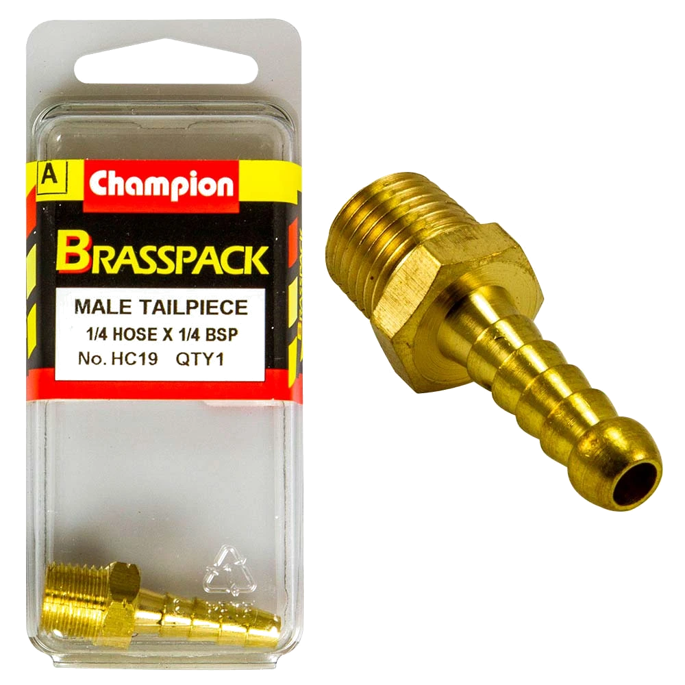 Champion Brass 1/4in x 1/4in Male Hose Barb