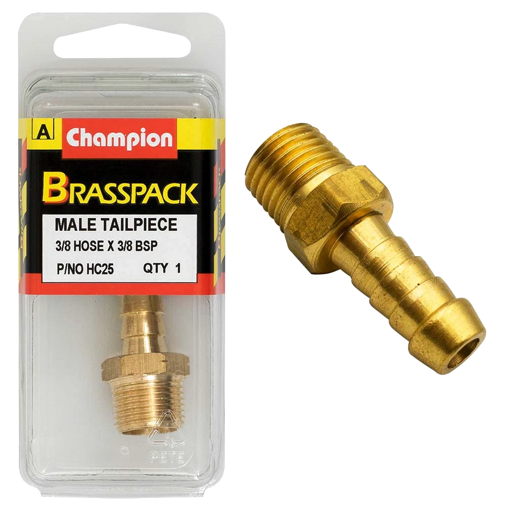Champion Brass 3/8in x 3/8in Male Hose Barb