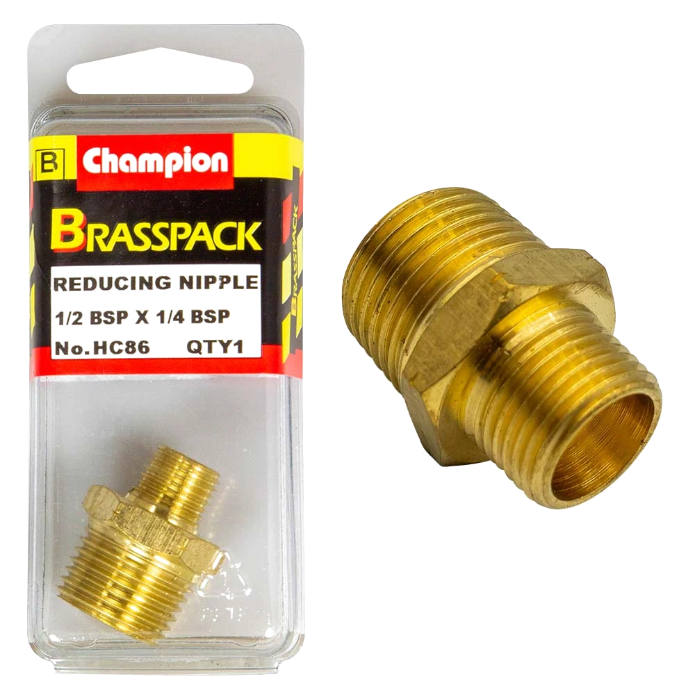 Champion Brass 1/2in x 1/4in BSP Reducing Nipple