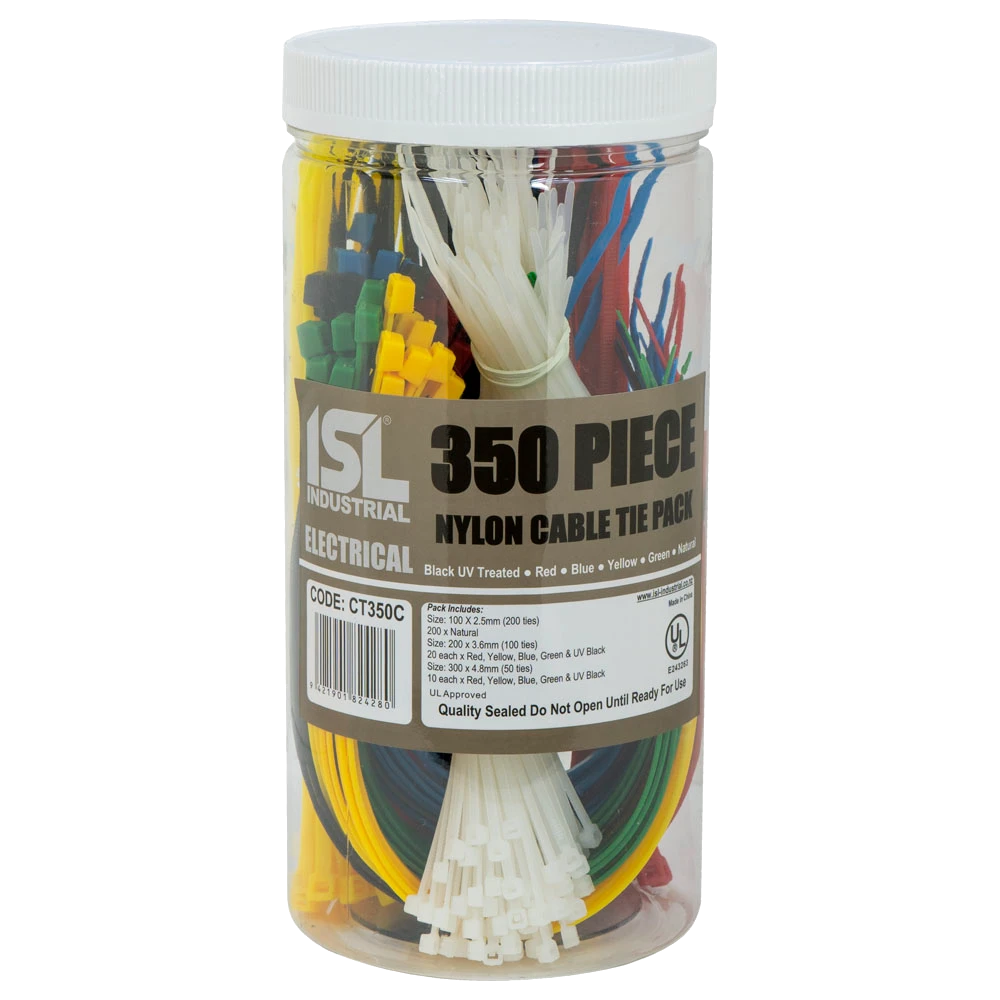ISL 350pc ISL Coloured Cable Tie Assorted Pack