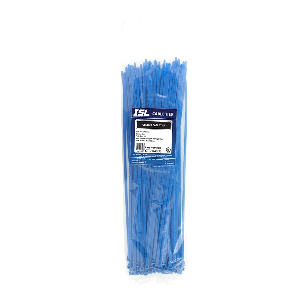 ISL 380 x 4.8mm Nylon Cable Tie - Blue - 100pk