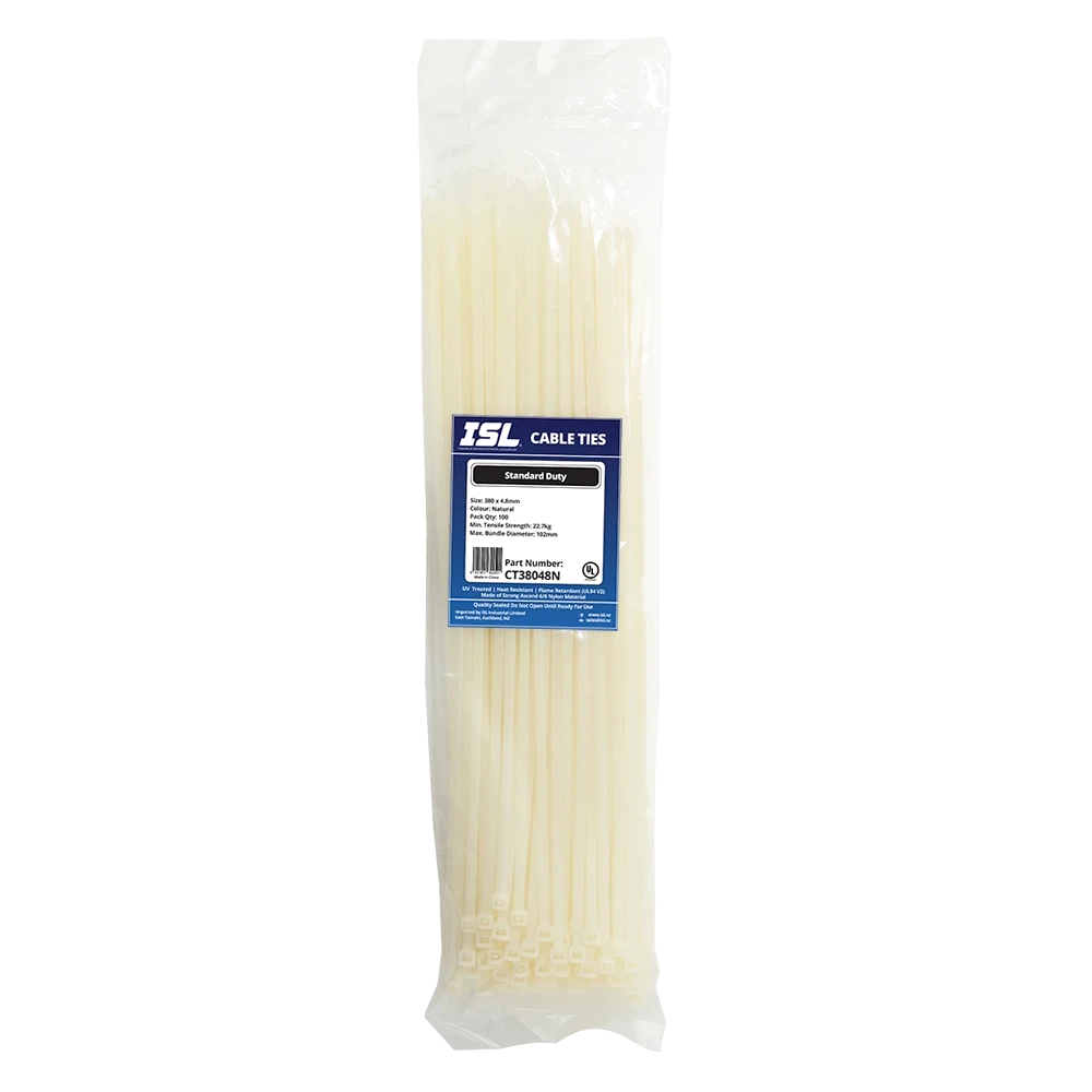 ISL 380 x 4.8mm Nylon Cable Tie - Nat. - 100pk