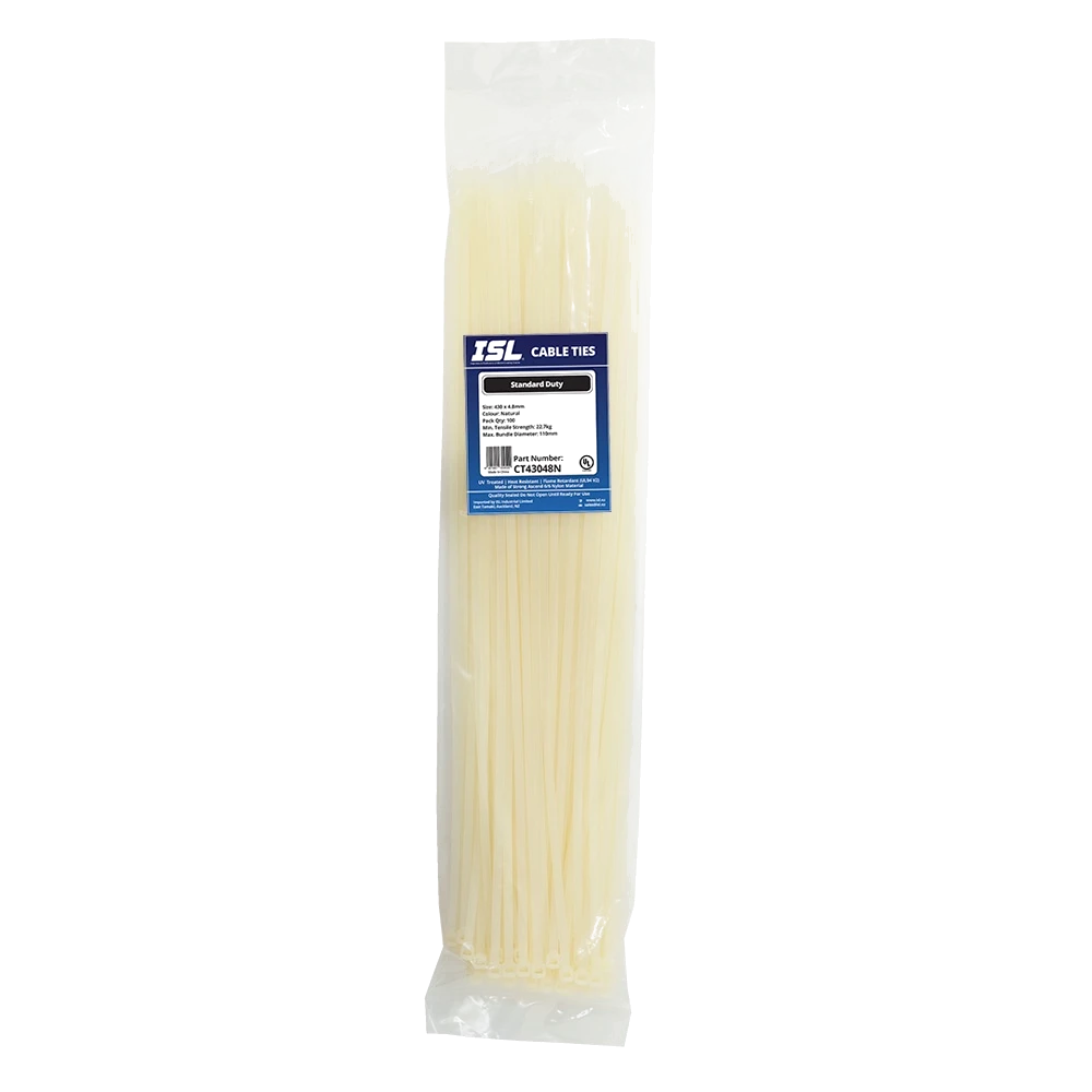 ISL 430 x 4.8mm Nylon Cable Tie - Nat. - 100pk