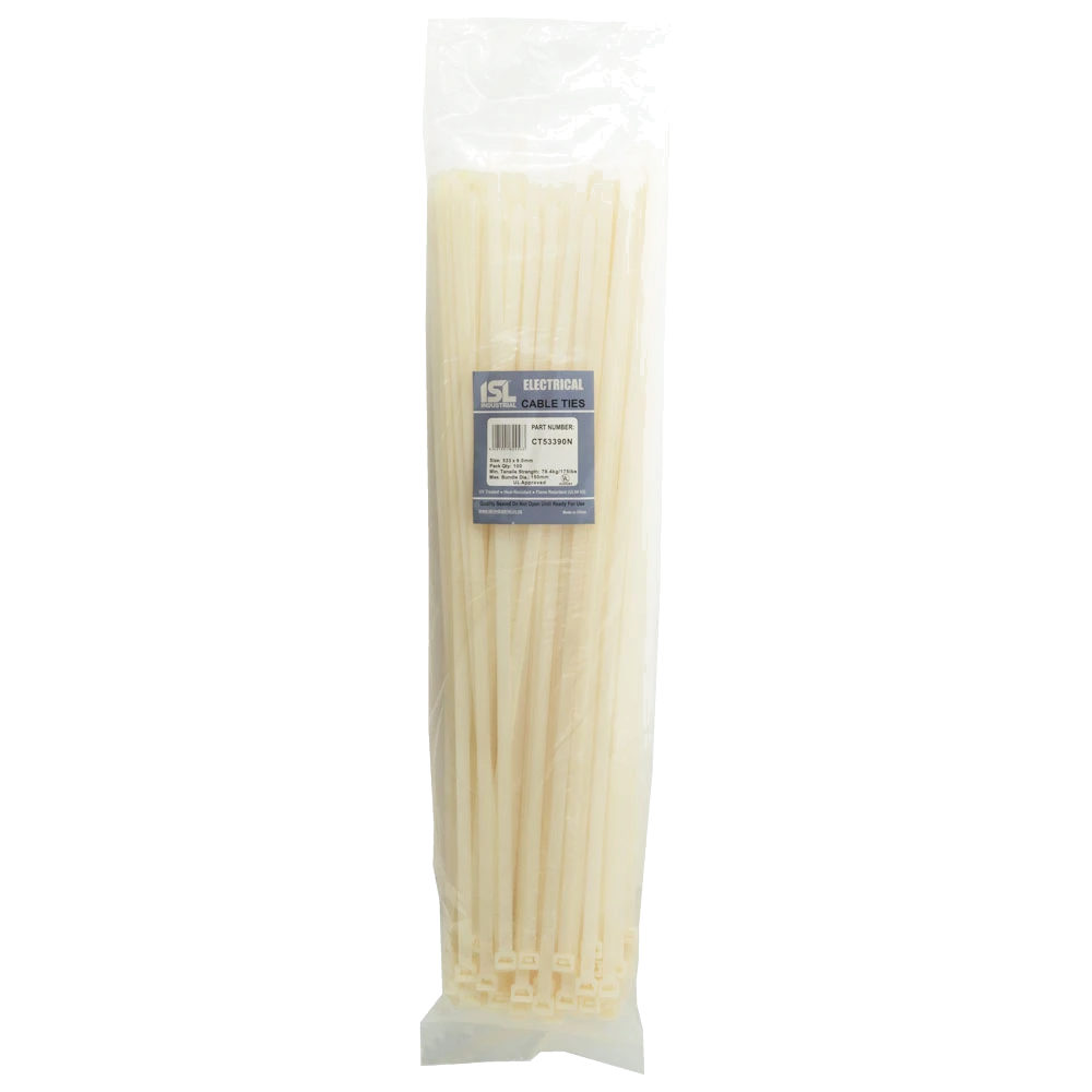 ISL 533 x 9.0mm Nylon Cable Tie - Nat. - 100pk