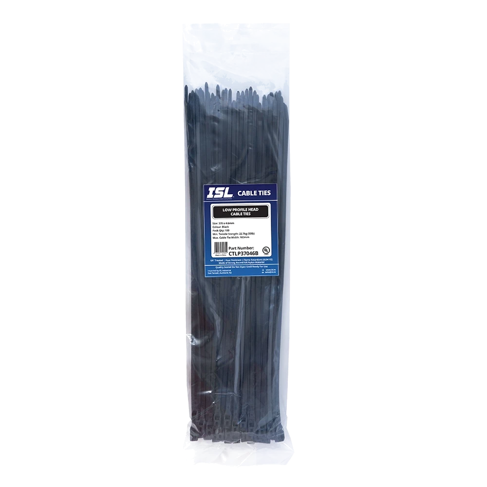 ISL 370x4.6mm Low Profile Cable Tie - UV Blk - 100pk