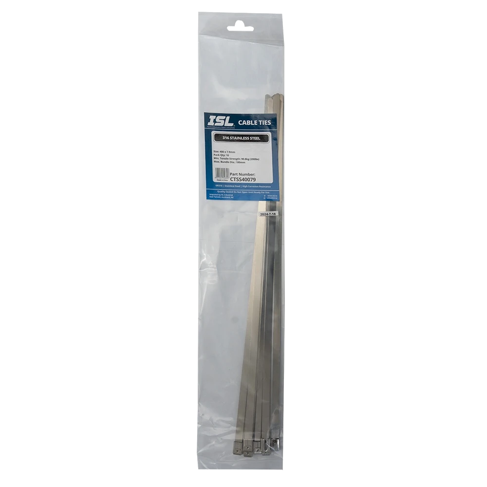 ISL 400 x 7.9mm 316 Stainless Cable Tie - 10pk