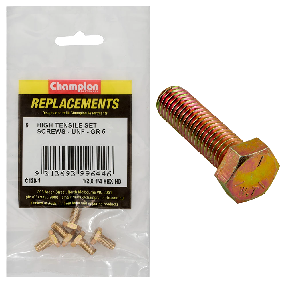 Champion M8 x 40mm x 1.25 Set Screws/Nuts - Mini Jar -25pk**
