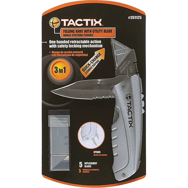 Tactix Utility Folding Knife Dual Function