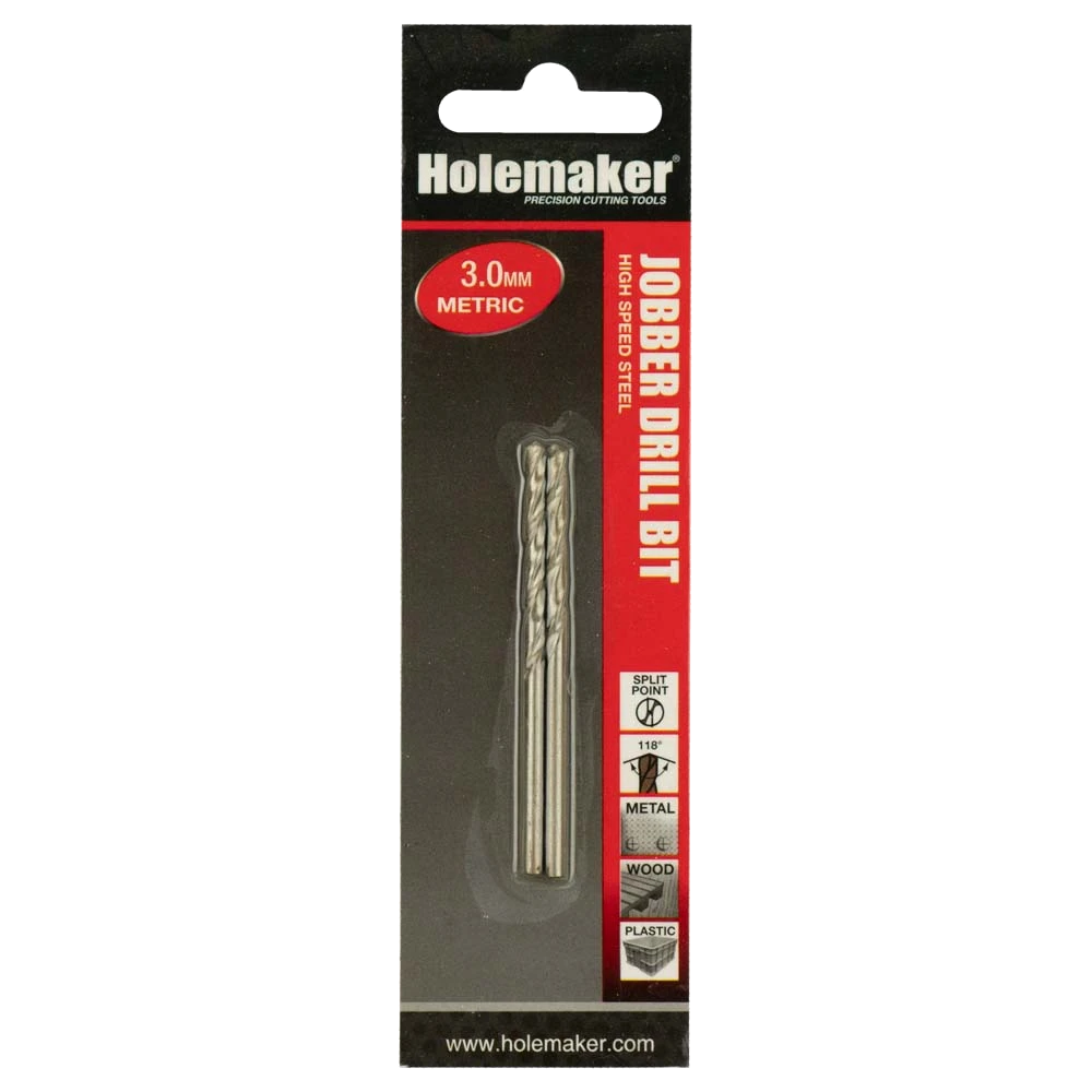 Holemaker Jobber Drill 3.0mm - 2pc (Carded)