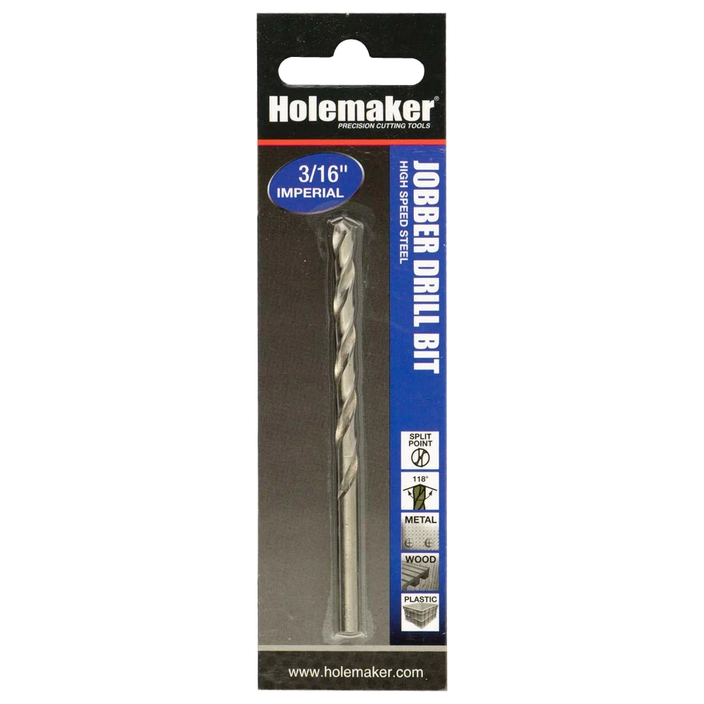 Holemaker Jobber Drill 3/16in - 1pc (Carded)