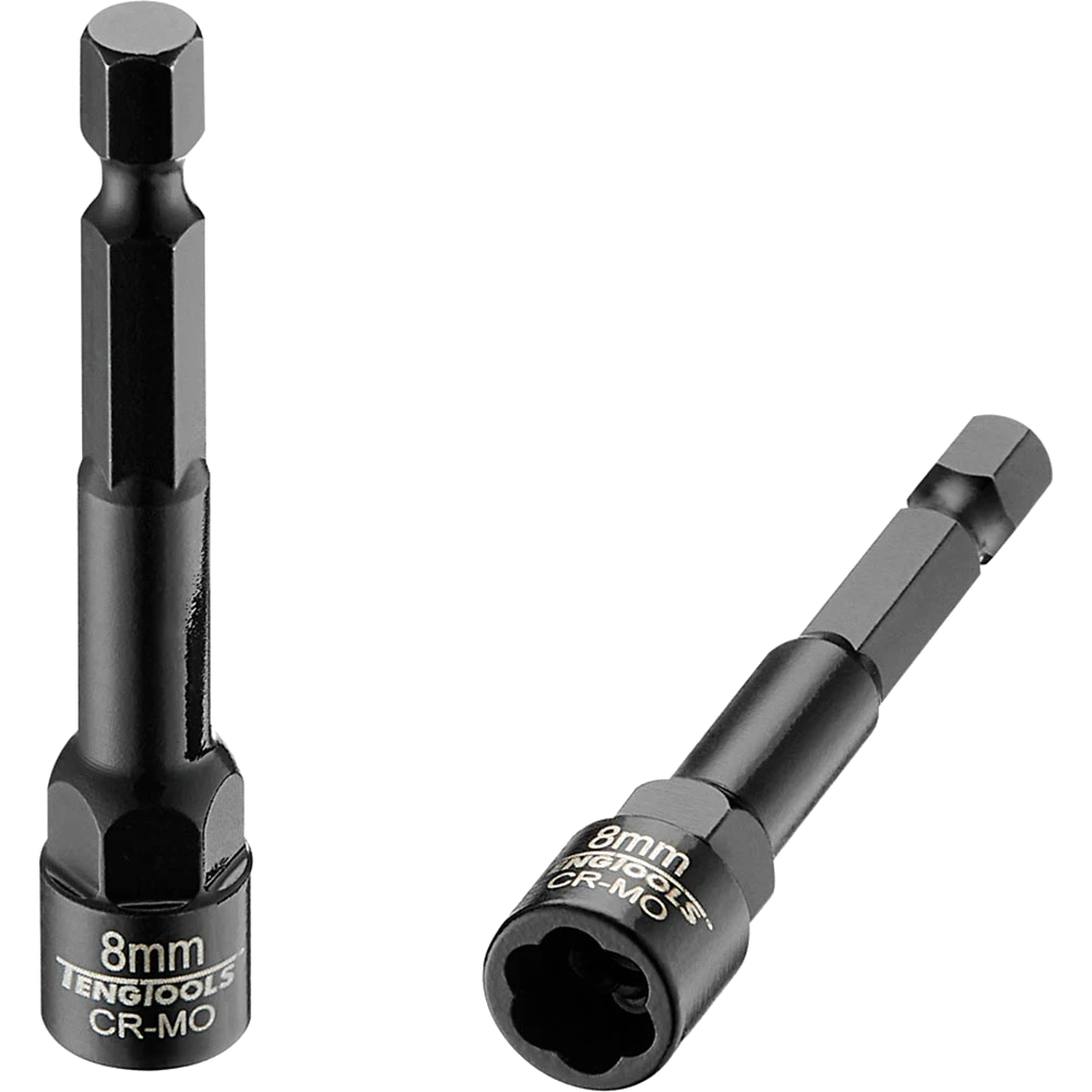 Teng 8mm 1/4in Hex Twist Extractor Cr-Mo