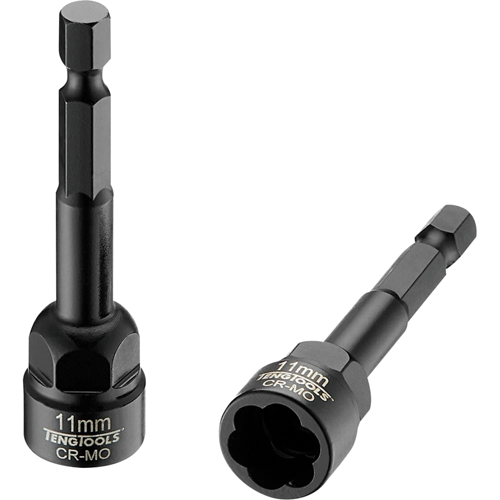 Teng 11mm 1/4in Hex Twist Extractor Cr-Mo