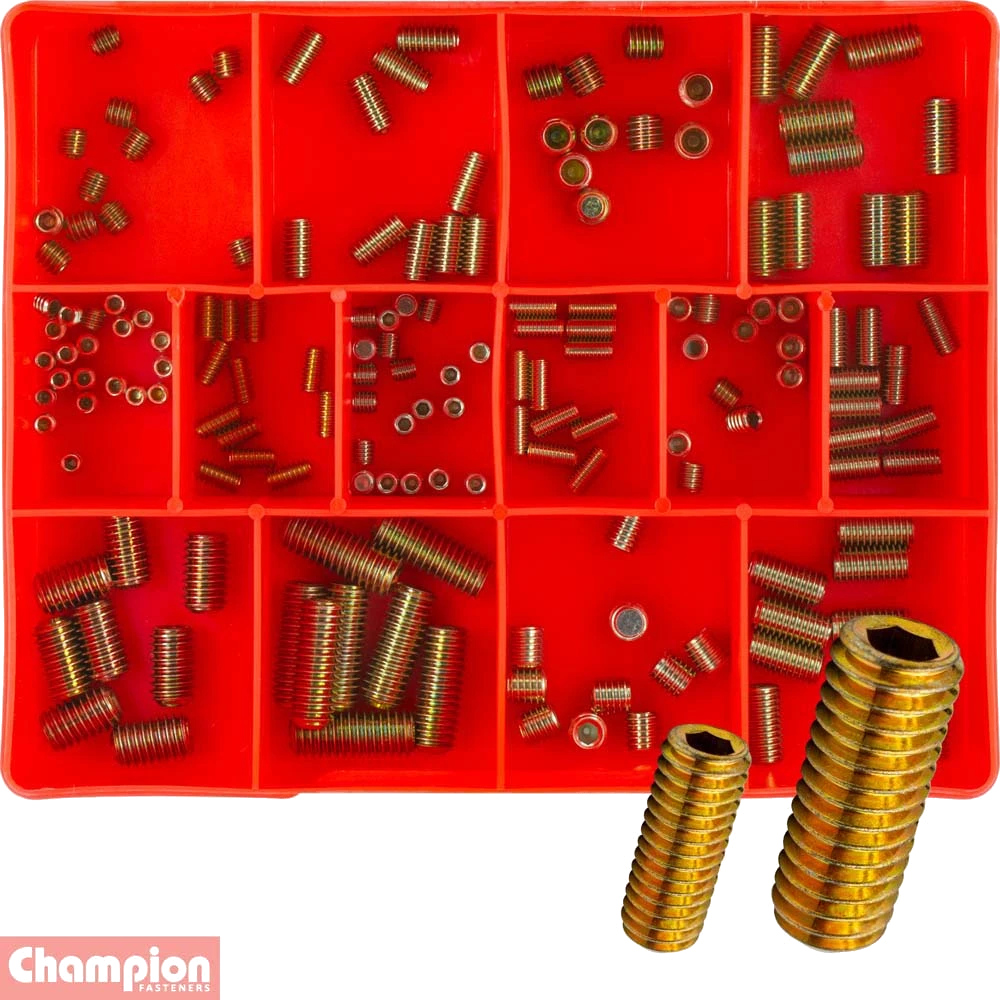 Champion 164pc Socket Grub Screw Assortment (mm GR8.8 & BSW)