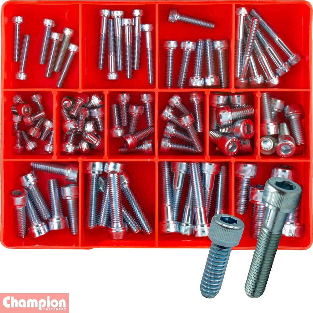 Champion 90pc Metric Socket Head Cap Screw Assortment GR8.8