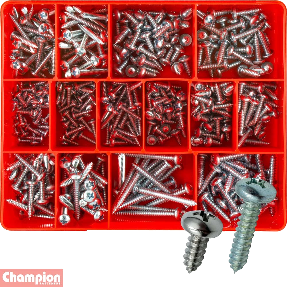 Champion 415pc Self Tapping Screw Assortment-Pan HD Phillips