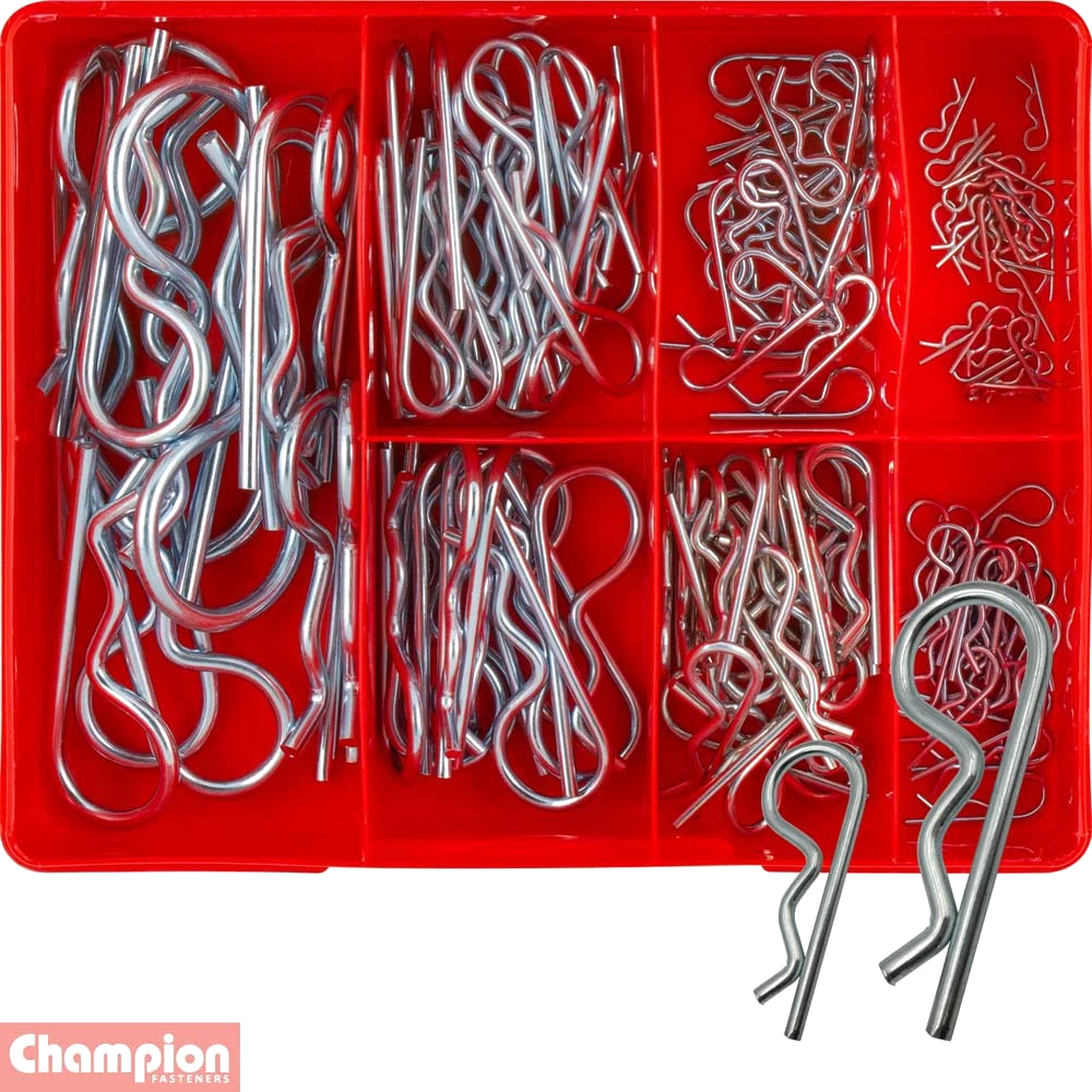 Champion 124pc R-Clip Assortment (Zinc Plated)