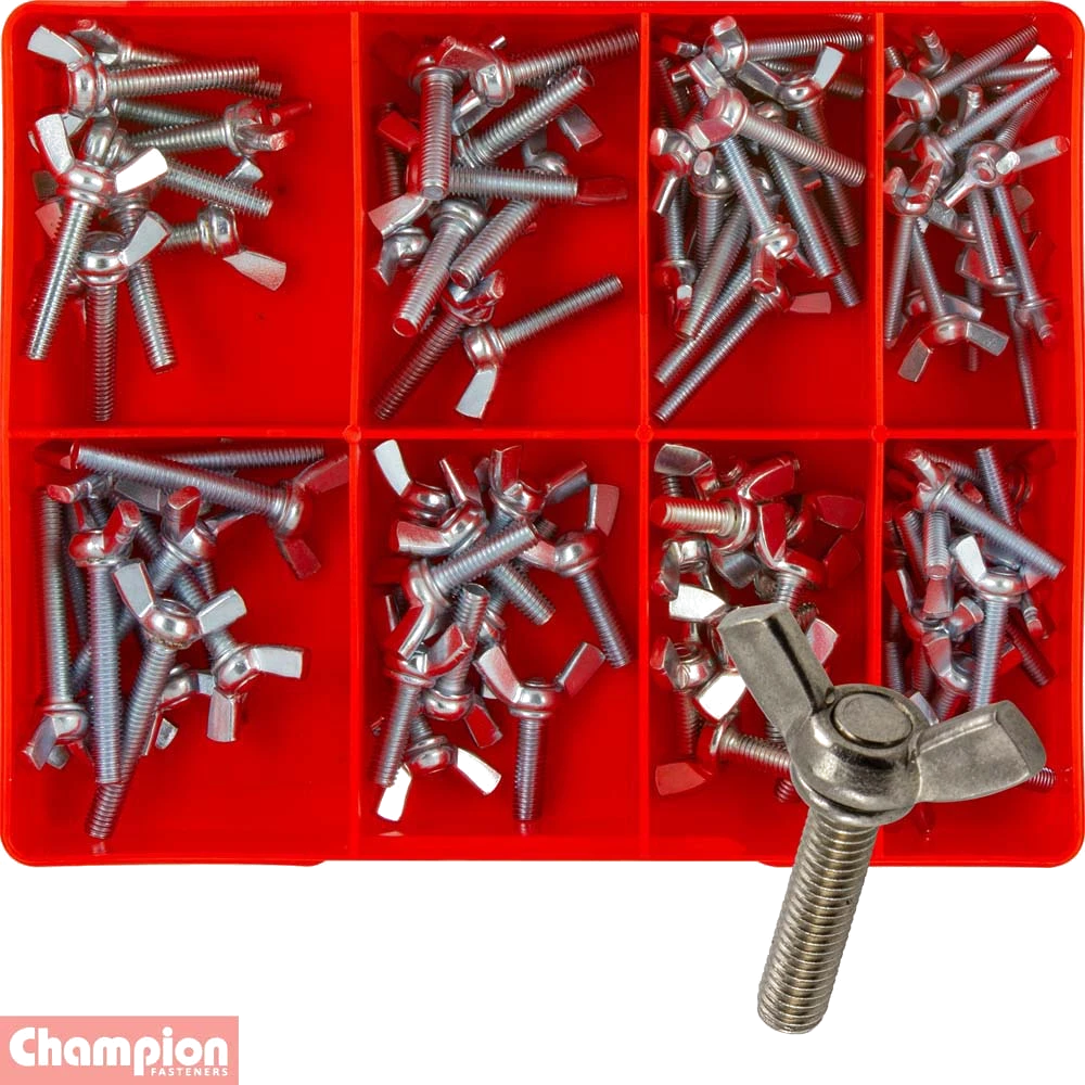 Champion 95pc Metric Wing Screw Assortment (Zinc)
