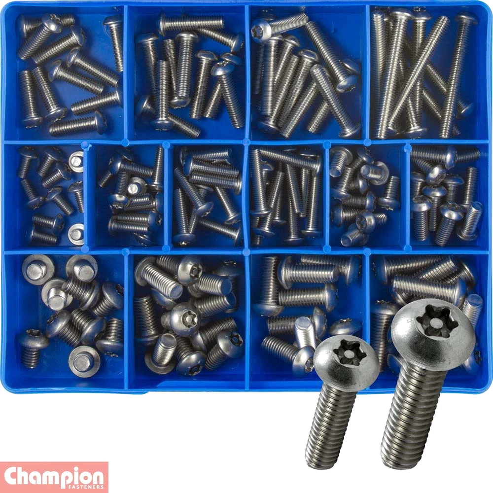 Champion 140pc Torx Security Machine Screw Assortment 304/A2