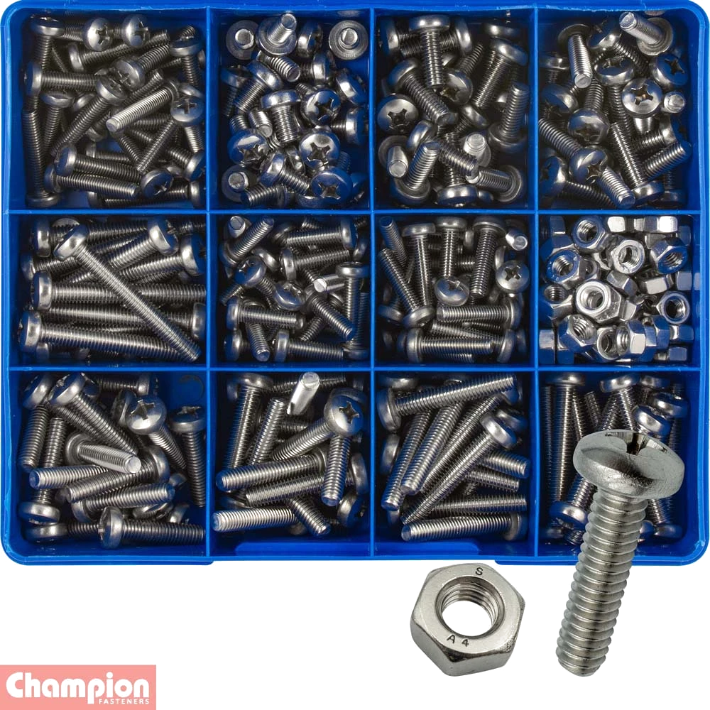 Champion 345pc Metric Machine Screw Assortment Pan HD 316/A4