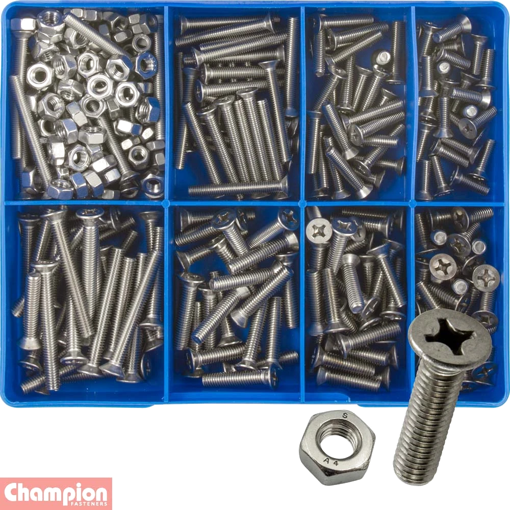 Champion 295pc Metric Machine Screw Assortment CSK HD 316/A4