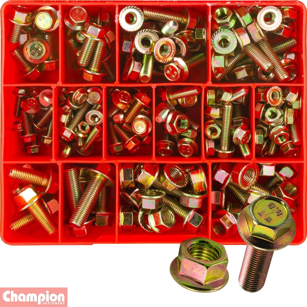 Champion 202pc Flange Head Metric Bolt & Nut Assortment