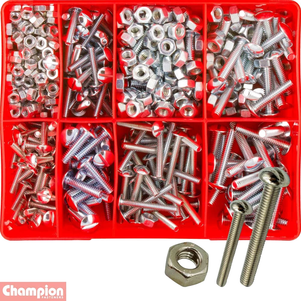 Champion 300pc Roofing Bolt & Nut Assortment (10 Sizes)