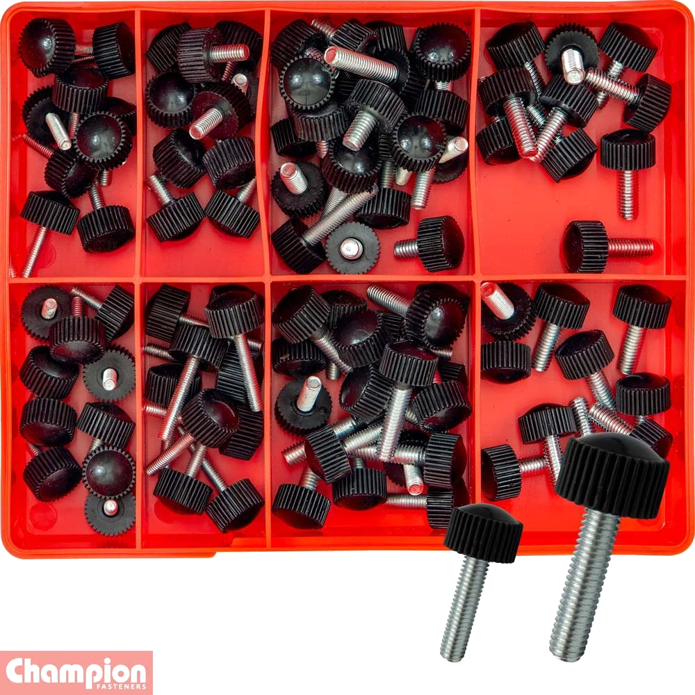 Champion 90pc Metric Round Knurled Thumb Screws - Z/P Assort