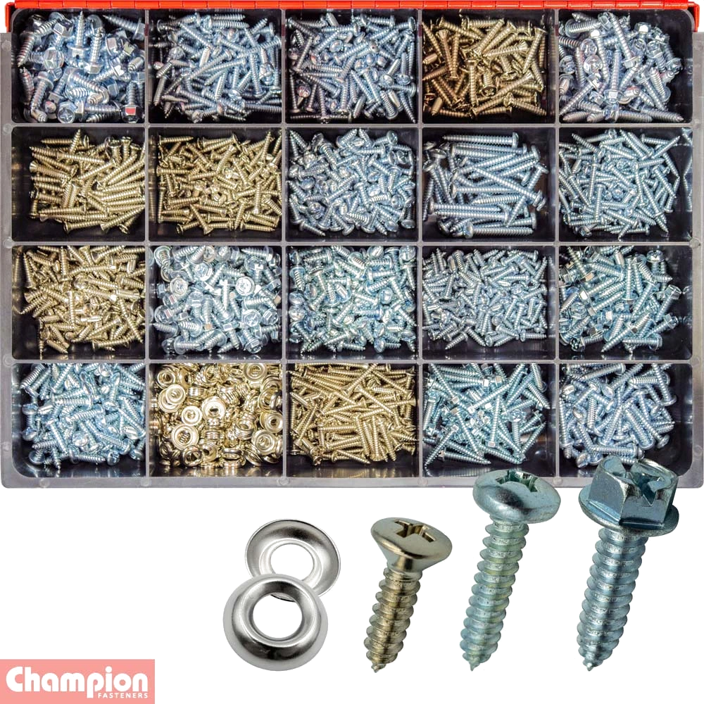 Champion Master Kit 1680pc Comb Self Tapping Screw Asst