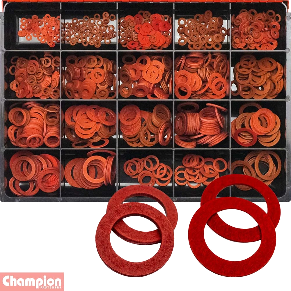 Champion Master Kit 978pc Red Fibre Washer Asst
