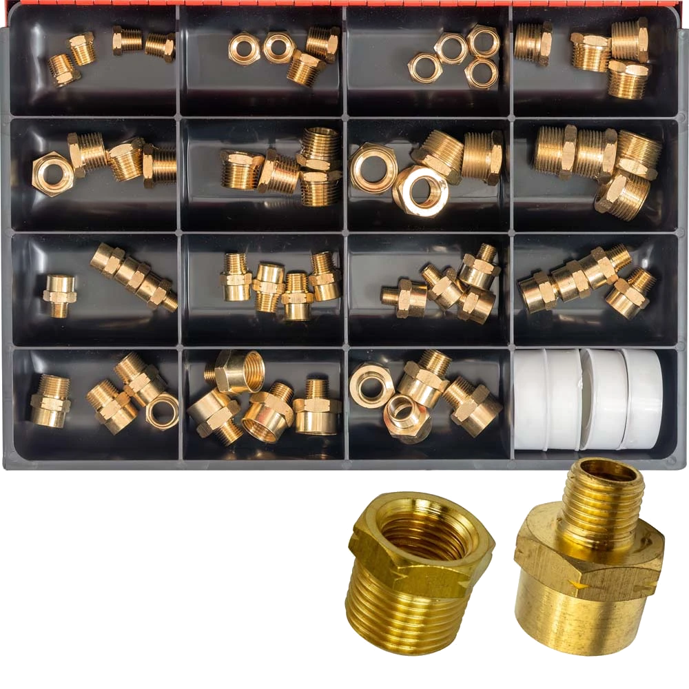 Champion 60pc Male/Female Brass Hex Adaptor Assortment