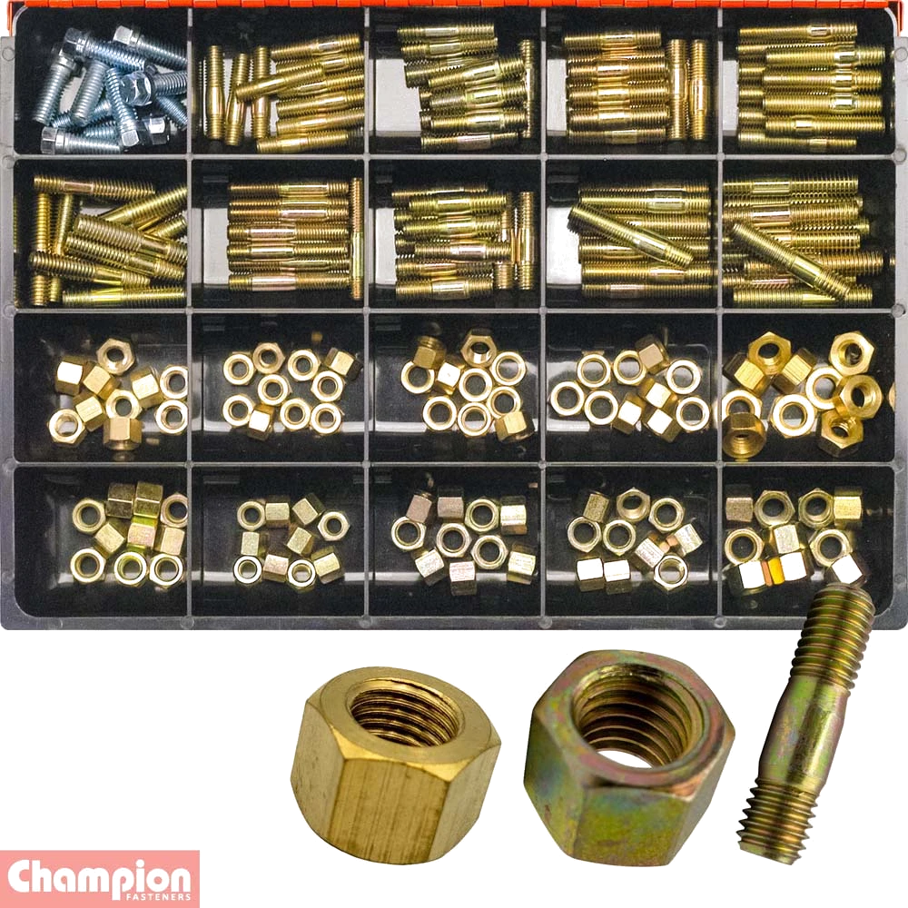 Champion 200pc Master Manifold Studs And Nut - Brass & Steel