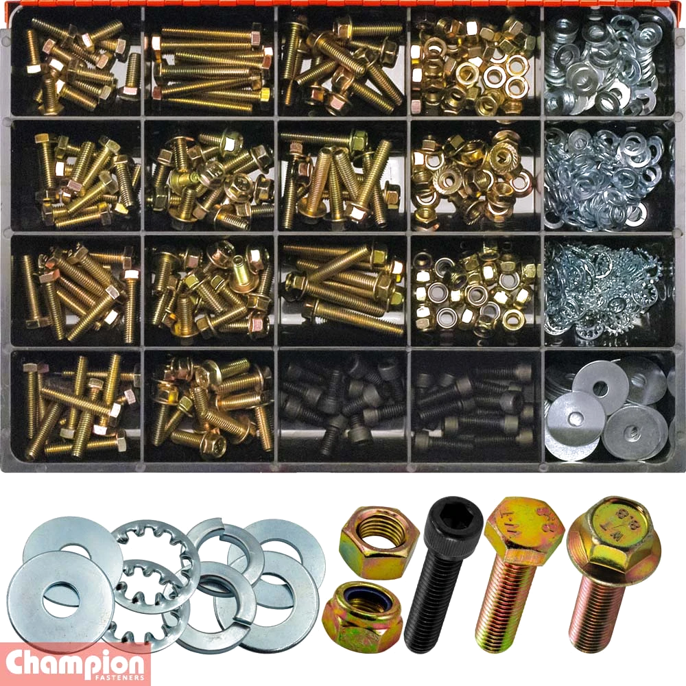 Champion Master Kit 520pc 8mm Bolt & Nut Asst GR8.8