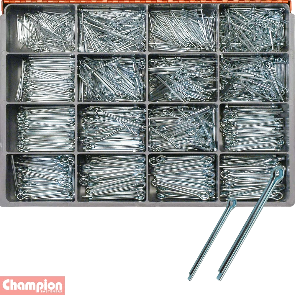 Champion Master Kit 1540pc Zinc Plated Steel Split Pin Asst
