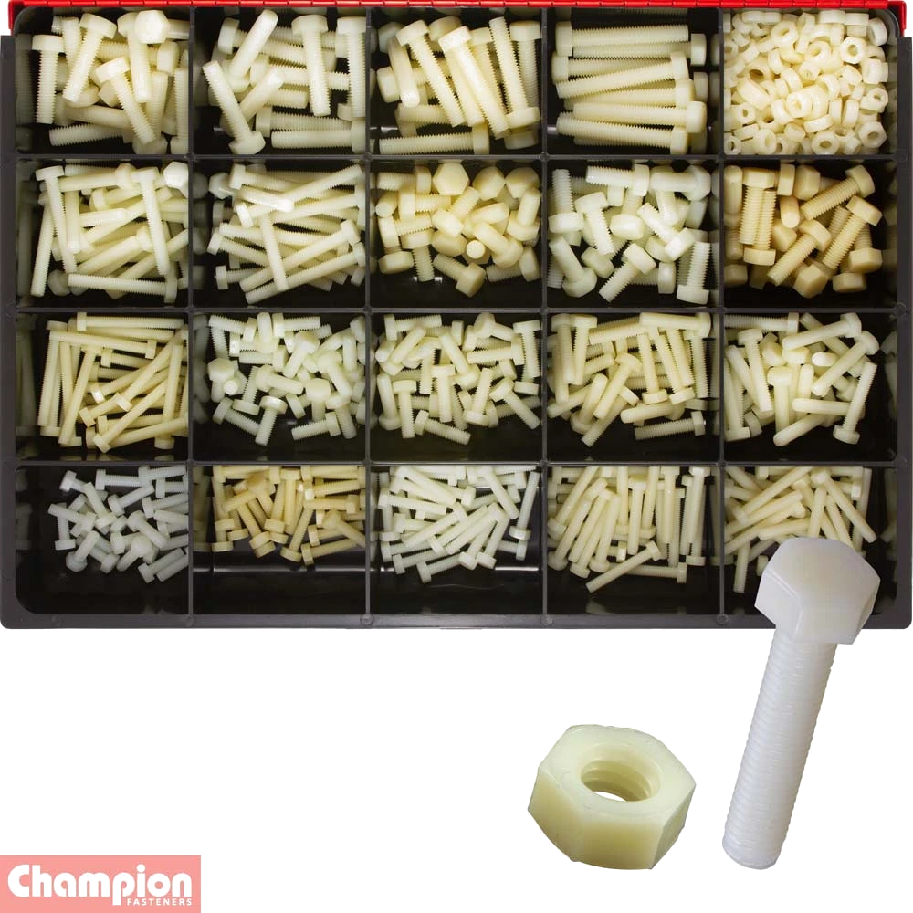 Champion Master Kit 565pc Nylon Bolt & Nut Asst