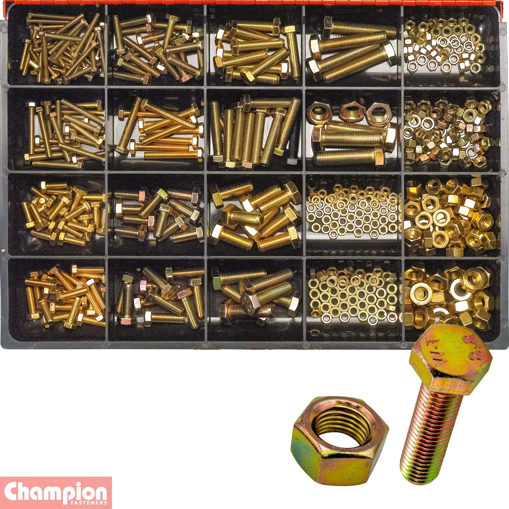Champion Master KIt 480pc Metric Bolt Set Screw & Nut Asst