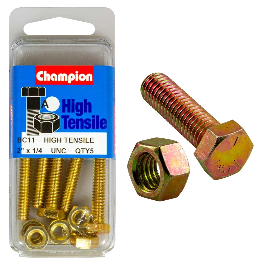 Champion 2 x 1/4in Set Screw & Nut (A) - GR5