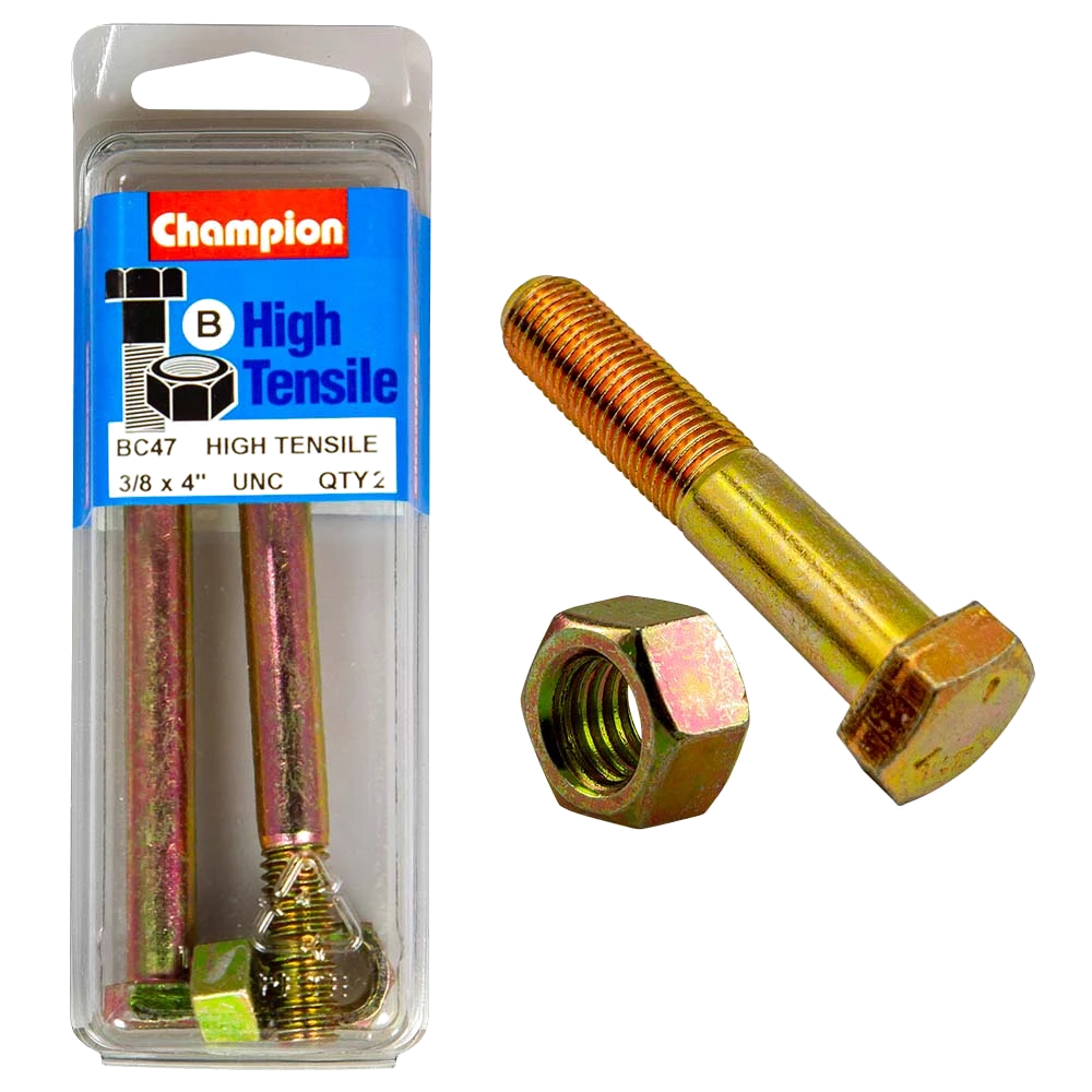 Champion 4 x 3/8in Bolt & Nut (B) - GR5