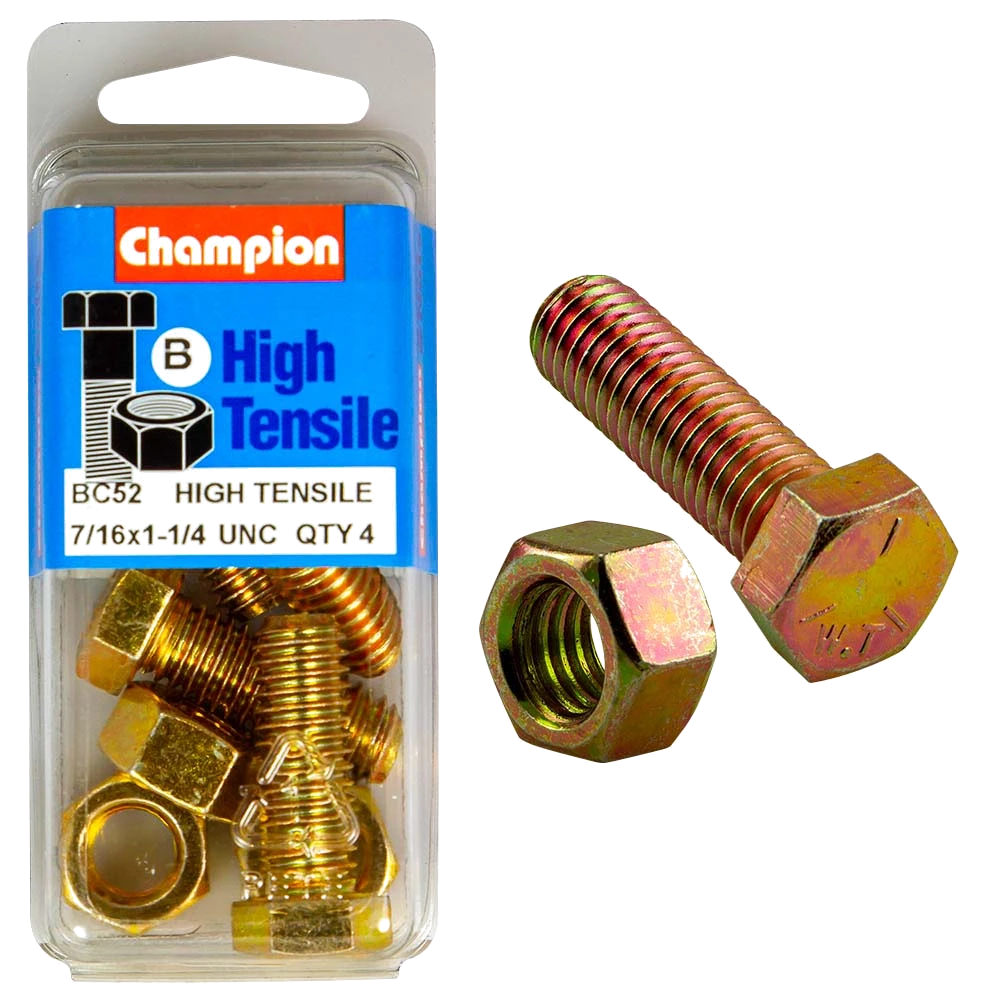 Champion 1-1/4in x 7/16in Set Screw & Nut (B) - GR5