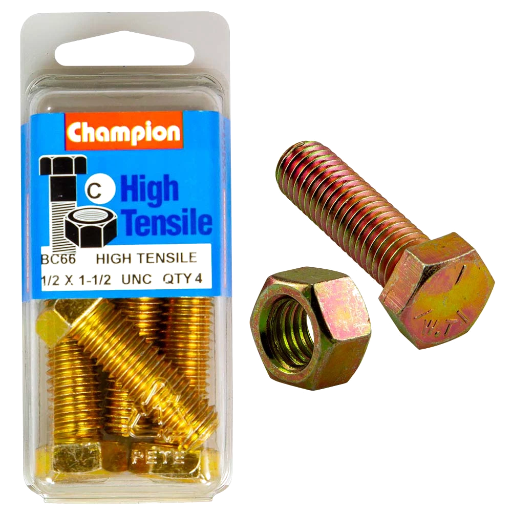 Champion 1-1/2in x 1/2in Set Screw & Nut (C) - GR5