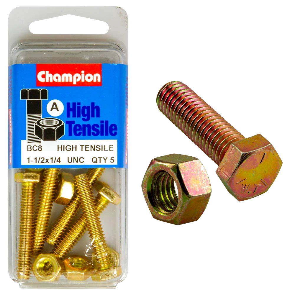 Champion 1-1/2in x 1/4in Set Screw & Nut (A) - GR5