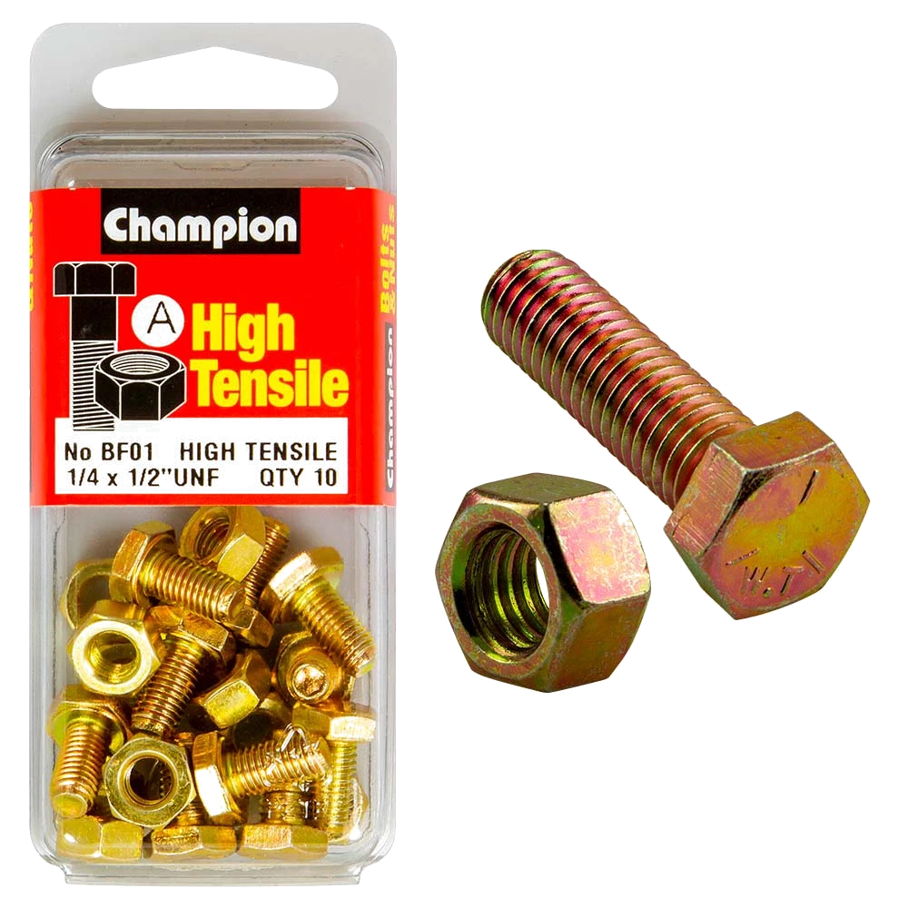Champion 1/4in x 1/2in Set Screw & Nut (A) - GR5